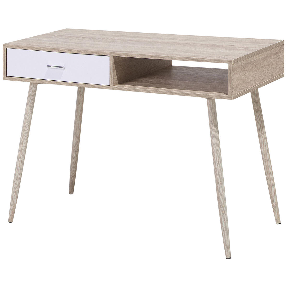 SCHREIBTISCH heller Holzfarbton 100/48/76 cm Deora - Hellgrau, Holzwerkstoff (48/100/76cm) - Beliani