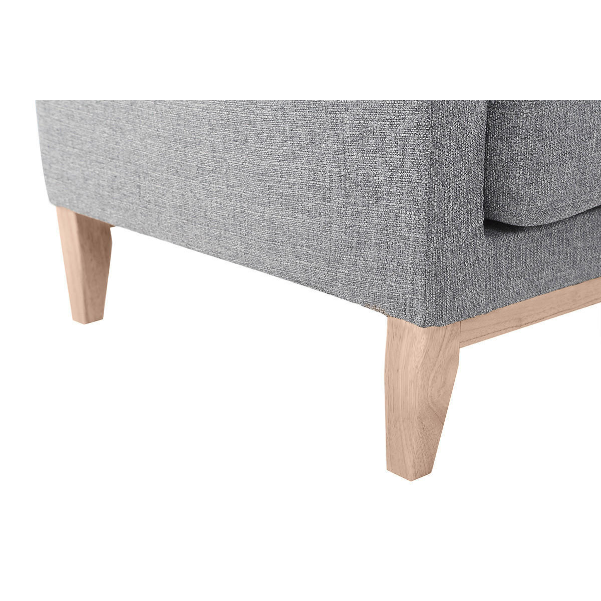 ECKSOFA Rechts Skandinavisch Hellgrau OSLO - Grau, Textil (130/192cm) - Miliboo