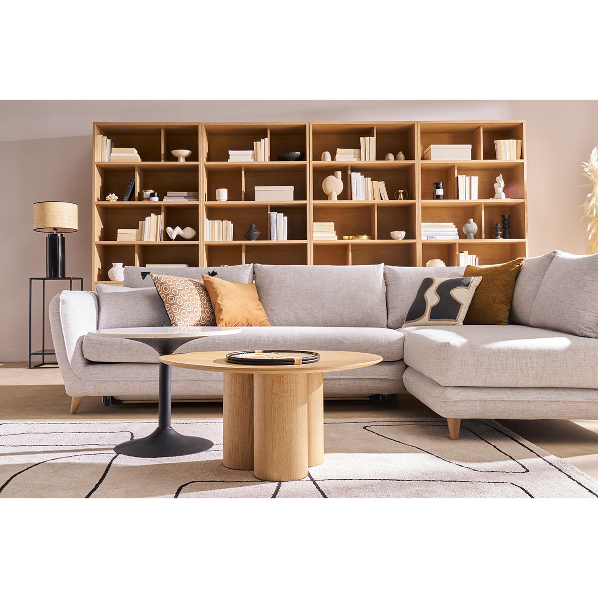 COUCHTISCH Helles Holz HOLLEN - Grün, Holz (78/61/37.3cm) - Miliboo