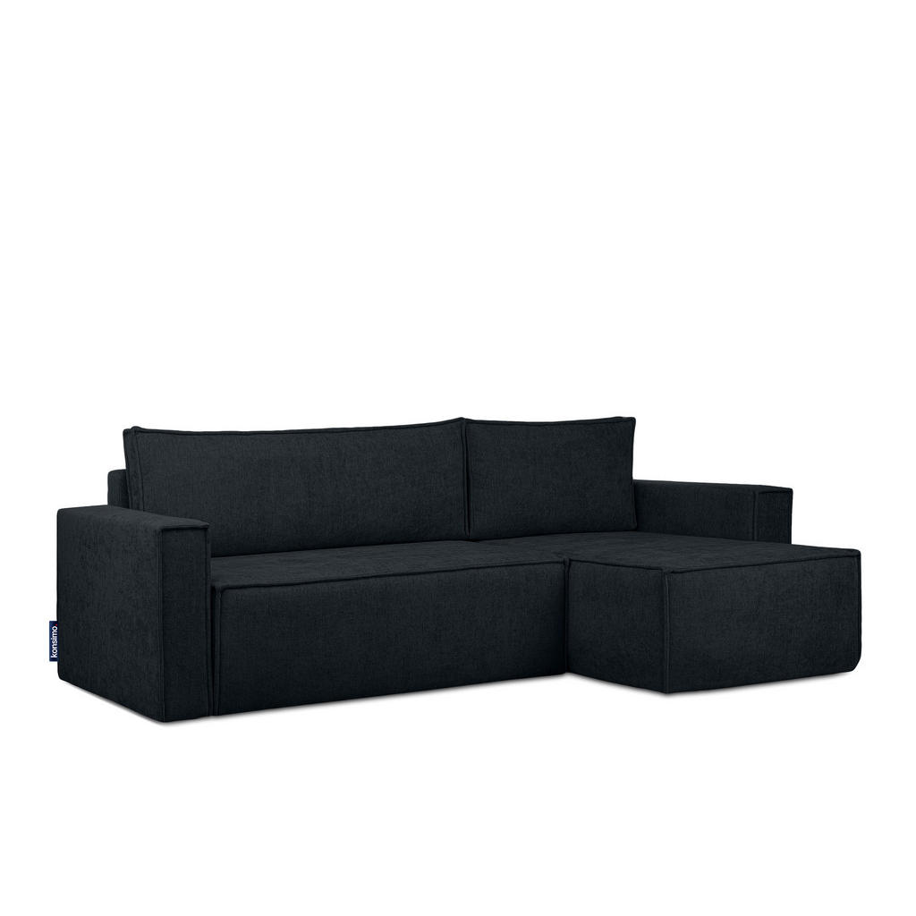 Thumbnail - Konsimo® Universal-Ecksofa, Dunkelblau, Textil, L-Form,L-Form, 246x148 cm, FSC 100%, Hergestellt in Europa, Wohnzimmer, ...
