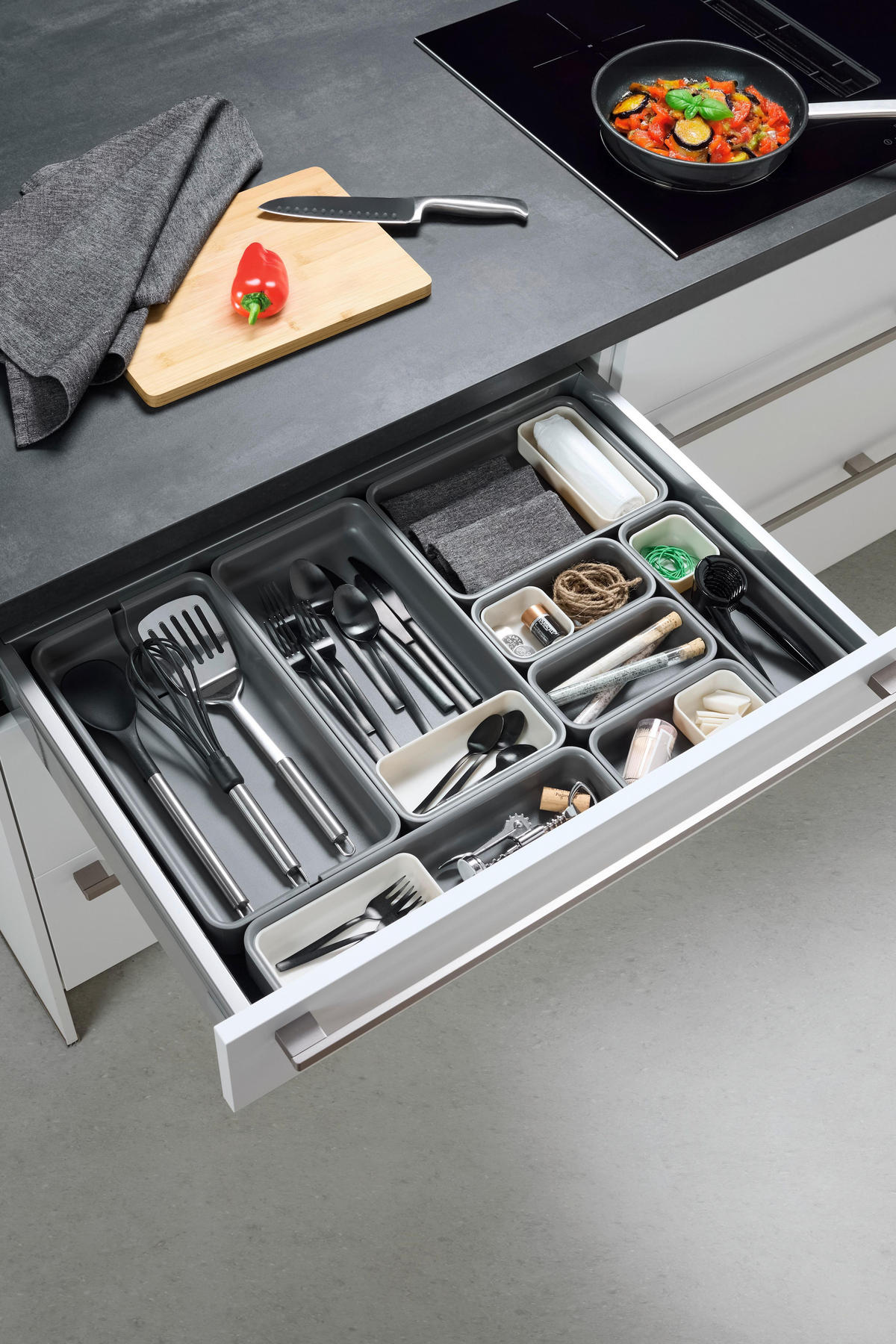 BESTECKEINSATZ Lis Grau - Grau, Kunststoff (9.6/4.8/38.1cm) - Mömax