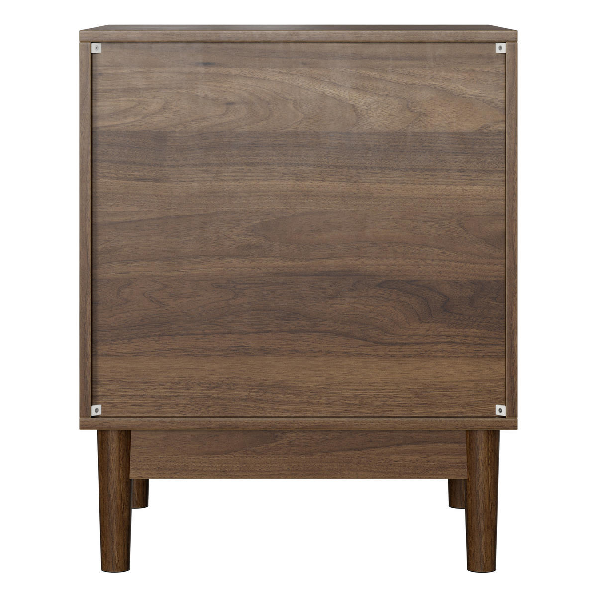 NACHTTISCH aus MDF 45x39x56,5 cm Walnussfarben mit Schublade, offener Ablage und Metallgriff - Walnussfarben, Holzwerkstoff (45/56/39cm) - Modfu