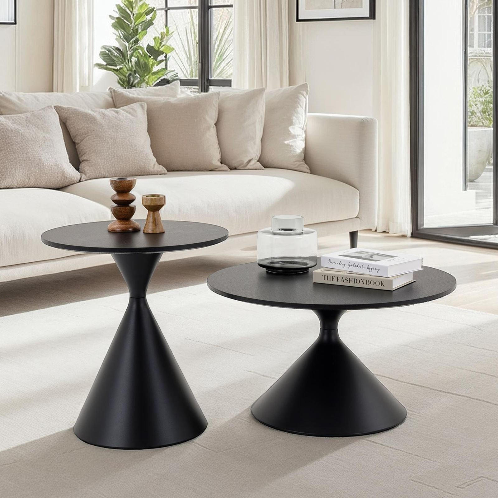 COUCHTISCH SET ISOMA - Schwarz, Metall (70/40/70cm) - IDIMEX