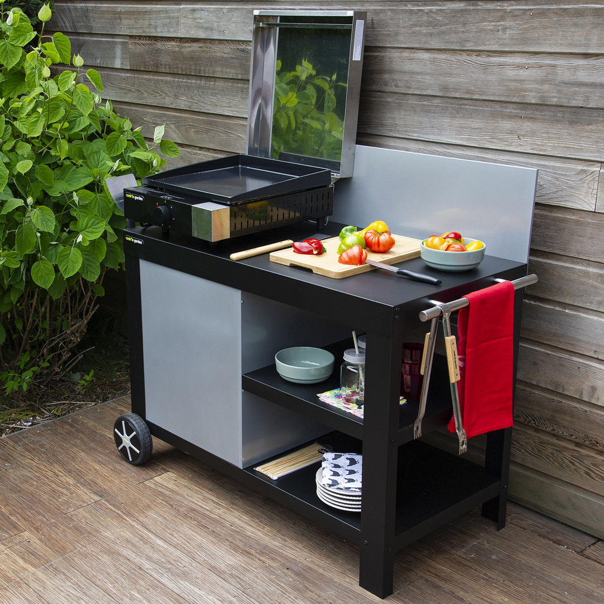 GESTELL Nova Schwarz - Schwarz, Metall (60/105/122cm) - Cook'in Garden