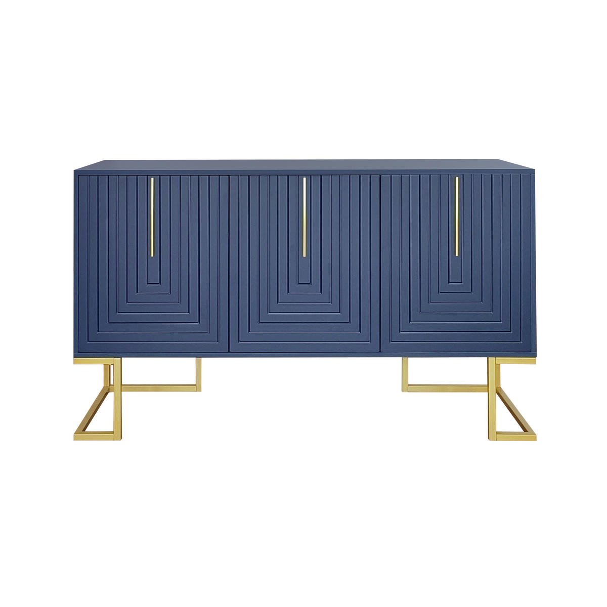 SIDEBOARD Verstellbare Regalböden,138/40/80,5 cm - Blau, Holzwerkstoff/Metall (40/80.5/138cm) - Urban Meuble