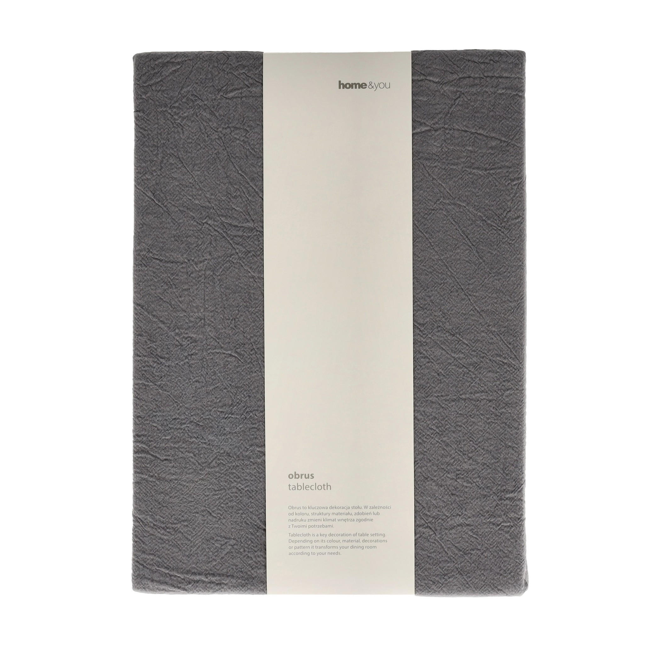 BAUMWOLLTISCHDECKE Campos - Dunkelgrau, Textil (220/150/1cm) - home&you