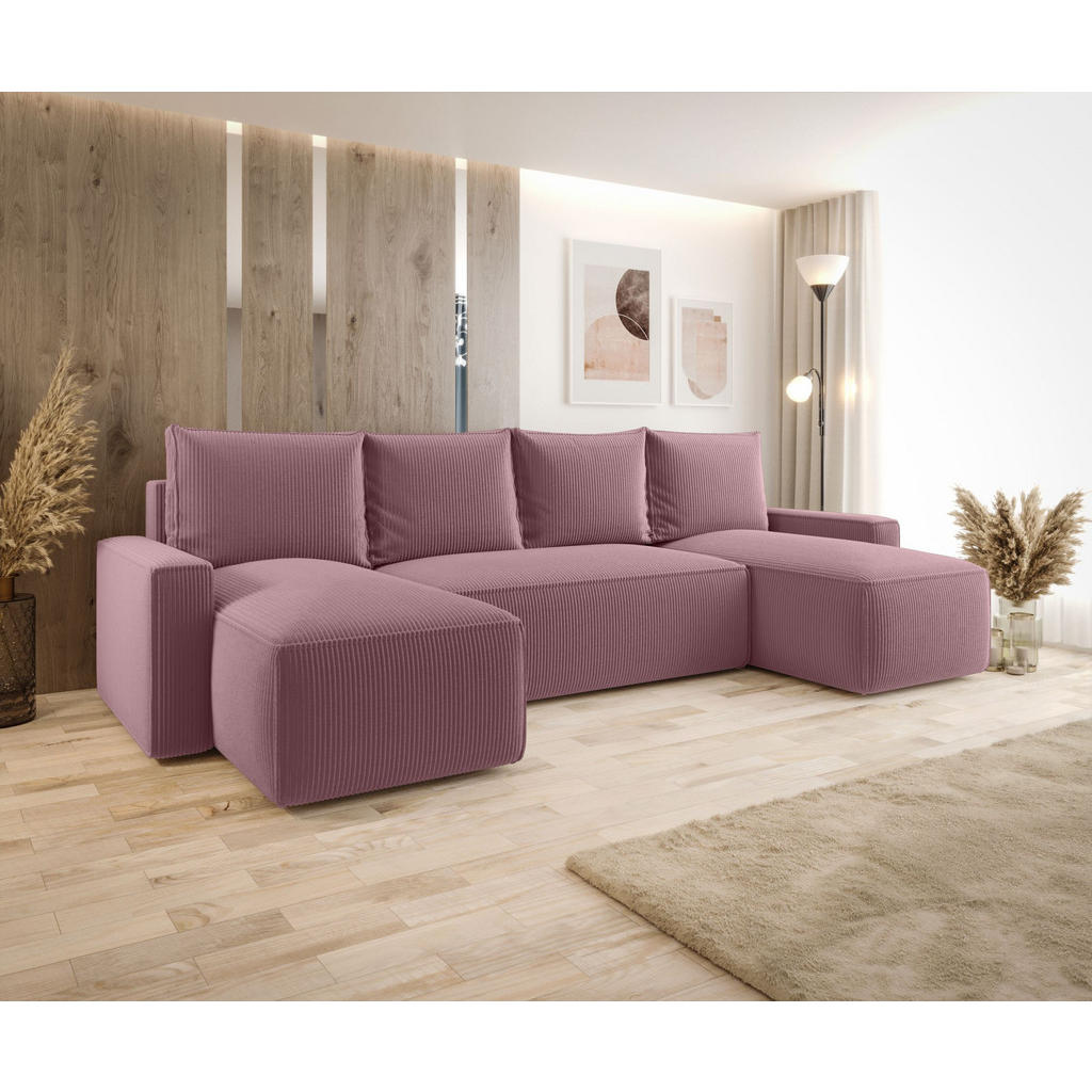 Thumbnail - Bedante Wohnlandschaft, Flieder, Textil, U-Form, 300x75x140 cm, Wohnzimmer, Sofas & Couches, Wohnlandschaften, Wohnlands...