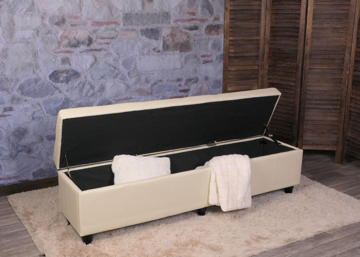 AUFBEWAHRUNGS-TRUHE XXL Cremeweiß - Weiß, Textil (180/45/45cm) - MCW