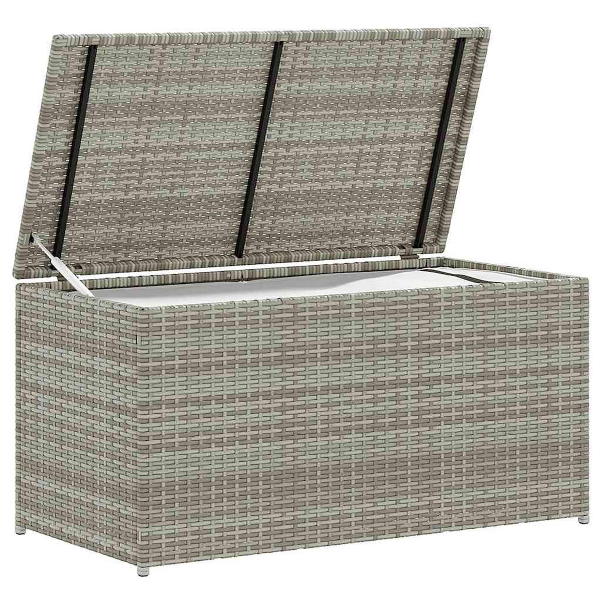 GARTENBOX Poly Rattan 100x50x50 cm Grau - Grau, Kunststoff (100/50/50cm) - furnicato