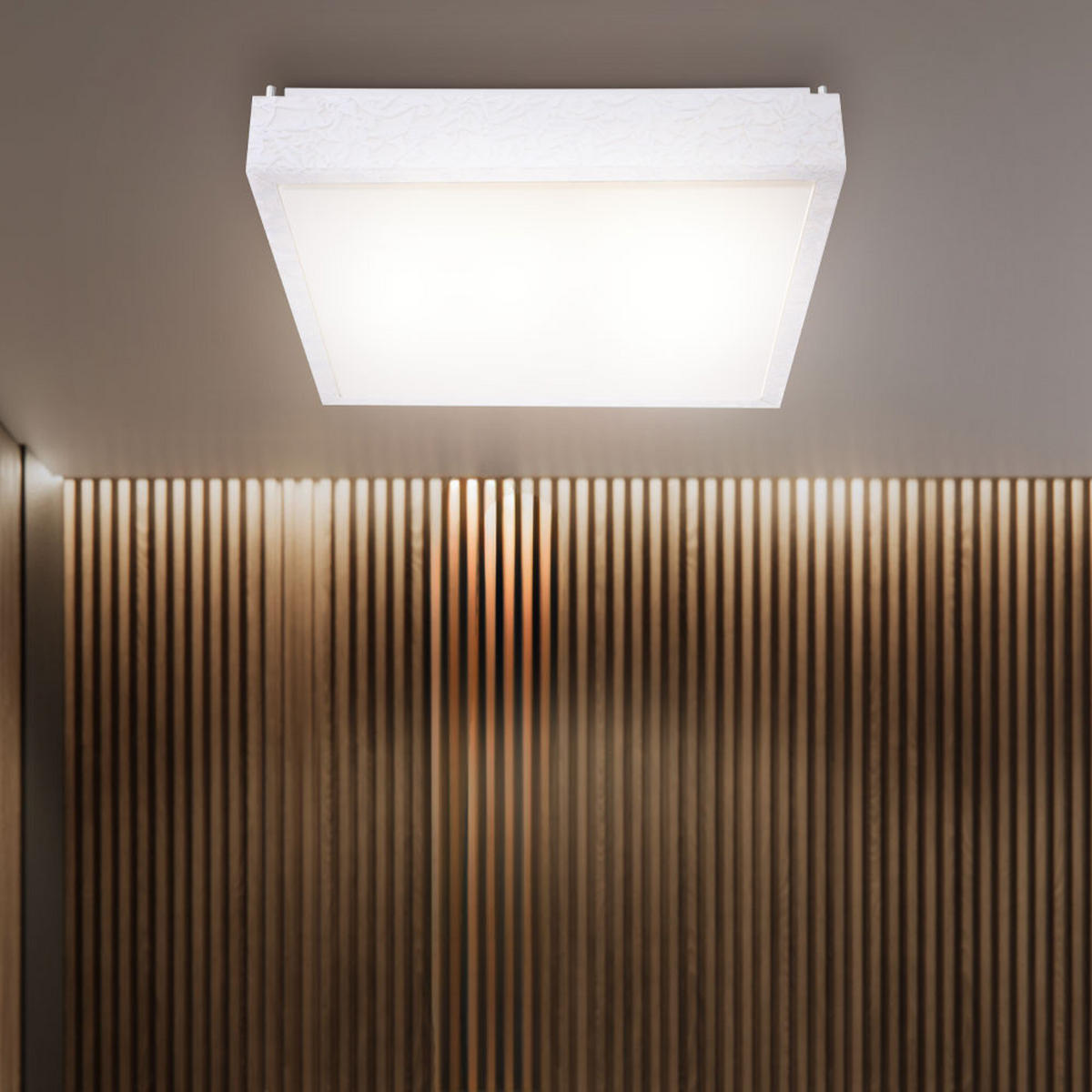 LED DECKENLEUCHTE TICO Weiß Opal - Weiß, Metall (60/60/13cm) - Globo Lighting