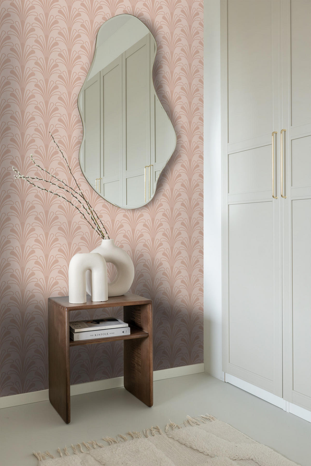 TAPETE Art Decó Muster 50 x 900 cm - Pink, Papier (50/900cm) - Origin Wallcoverings