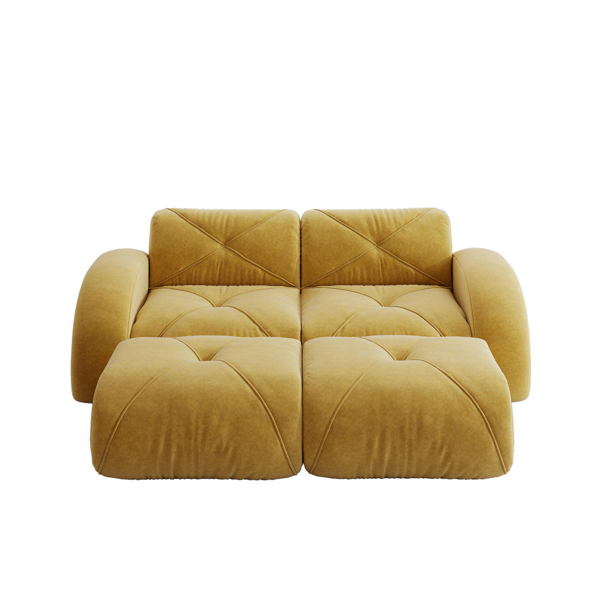 SOFA modular rahmenlos Chenille Yellow - Gelb, Kunststoff (171/76/204.1cm) - Meubliv
