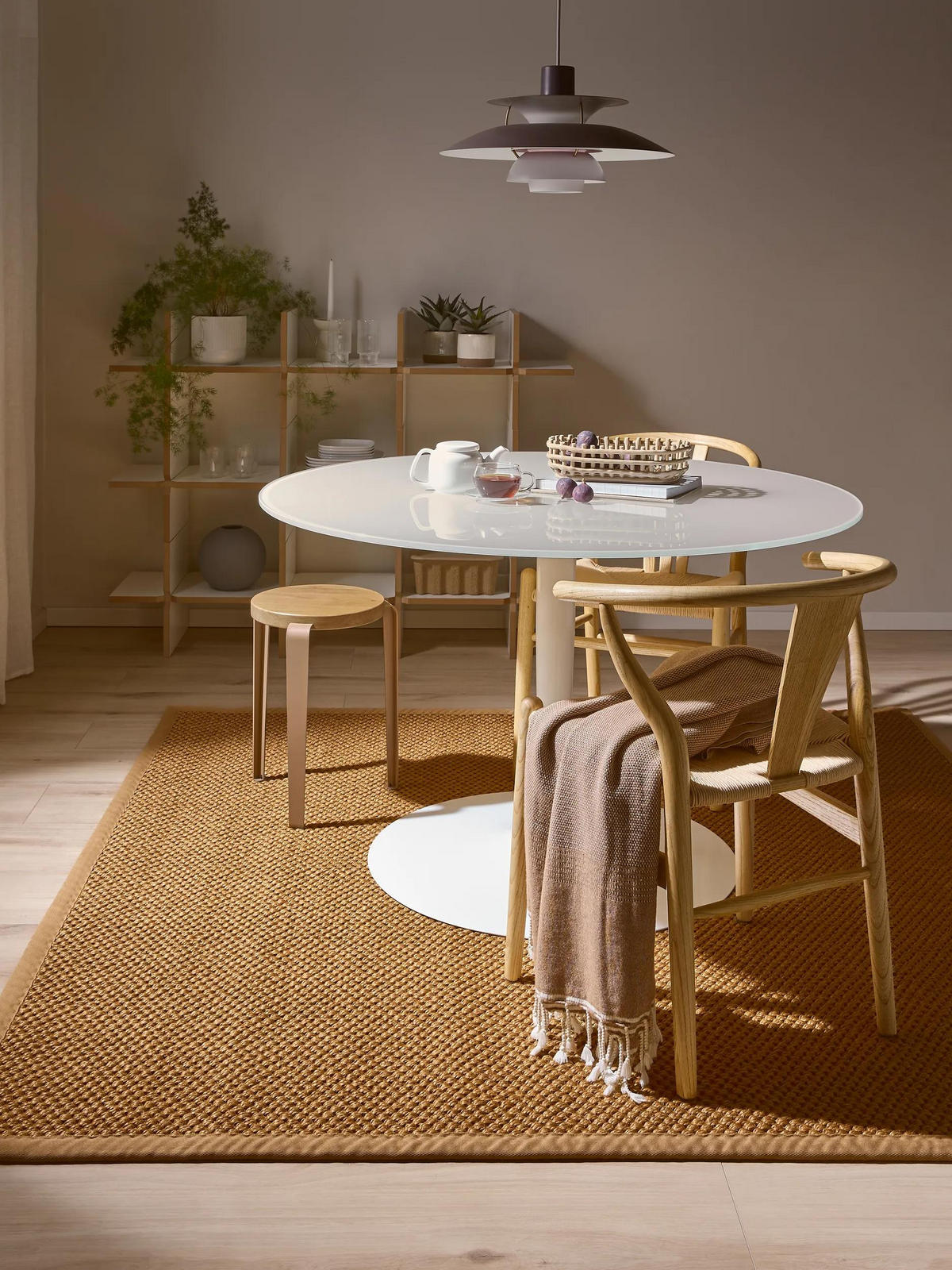 SISALTEPPICH Greta Beige 200x200 cm - Beige, Textil (200/200cm) - benuta Pure