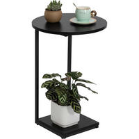 BEISTELLTISCH C-Form Schwarz 40 x 40 x 60 cm - Schwarz, Metall (39.9/39.9/59.9cm)