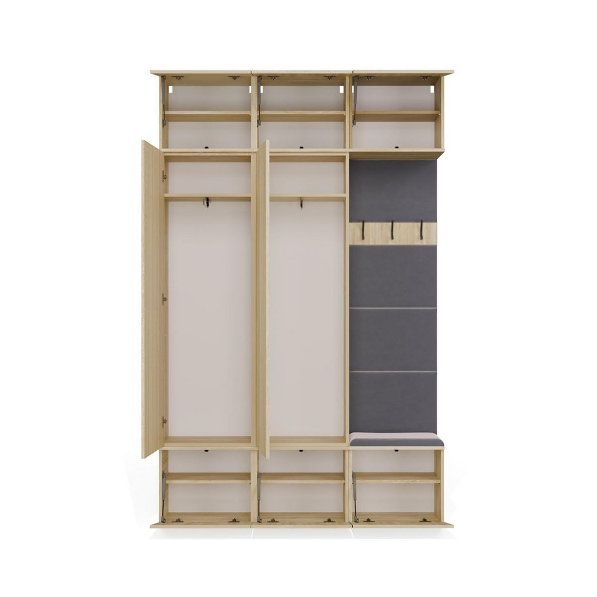 DULAP PENTRU HOL modern, set de dulapuri: dulap pentru haine și dulap pentru pantofi din stejar Sonoma 150/238/35 - stejar Sonoma, compozit lemnos (150/238/35cm) - RAUMHIRSCH FURNITURE