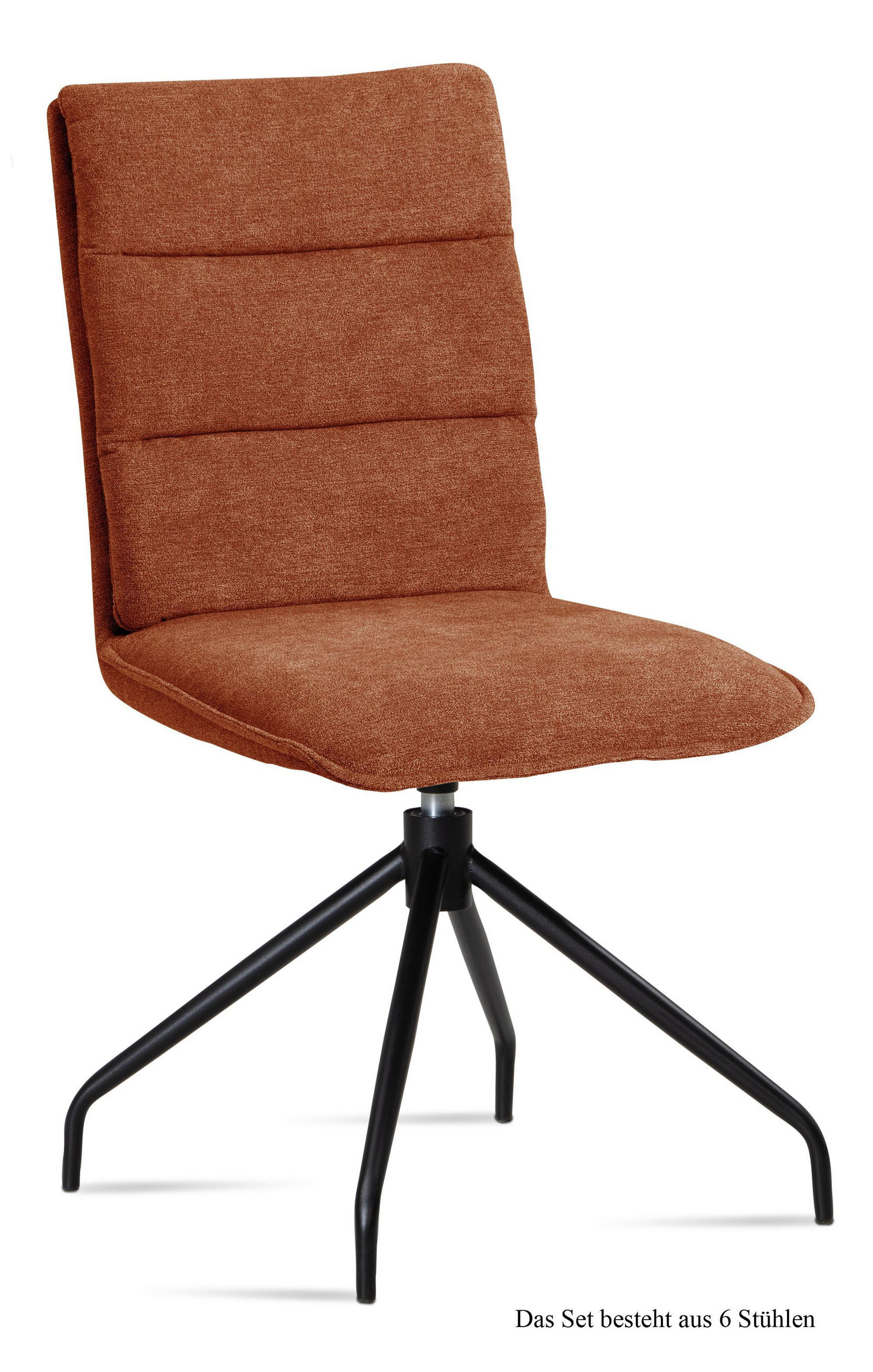 ESSZIMMERSTUHL drehbar (6er-Set) Donata 47x92x60 Schwarz/Cognac - Cognac/Schwarz, Kunststoff (60/92/47cm) - 58aufmkessel