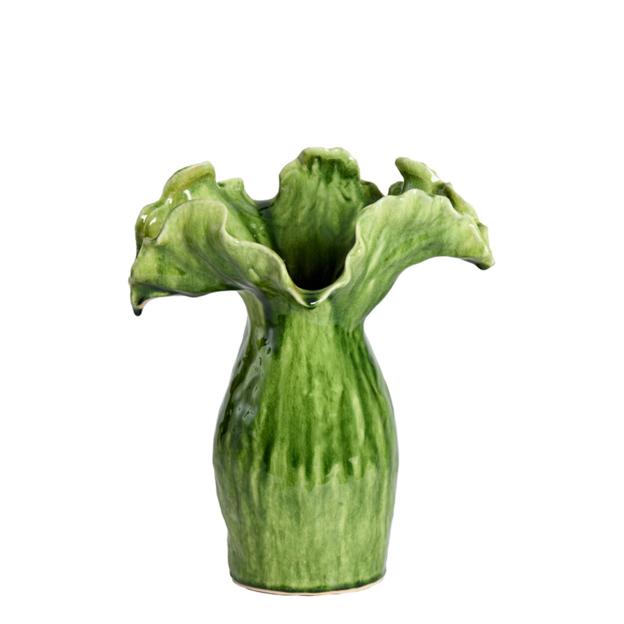 VASE Viveiro - Grün - 35.5/28/42 cm - Grün, Keramik (42cm) - Light & Living
