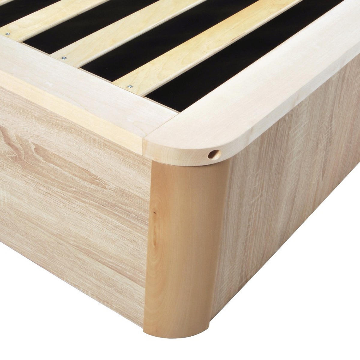 KASTENBETT VERSO mit Lattenrost / 160x200 cm - Eiche Hell Dekor - Sonoma Eiche, Holzwerkstoff (160/200cm) - Weber Industries