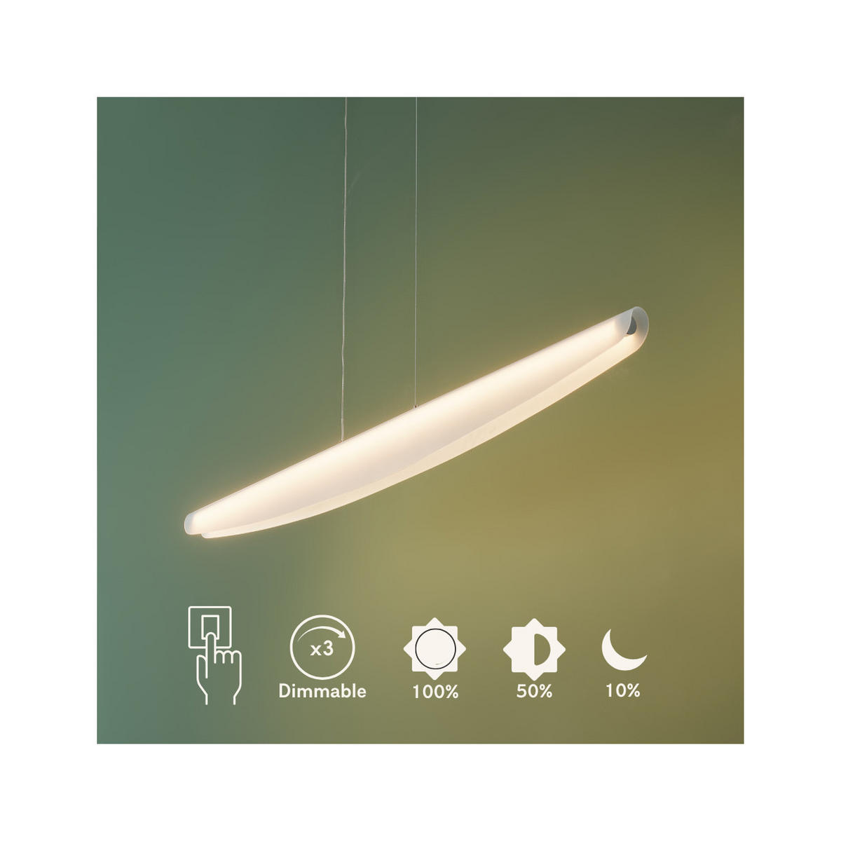 HÄNGELEUCHTE Auren, Beige et blanc, 115cm - Beige, Metall (120/3.5/10cm) - KOSILUM