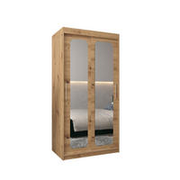 SCHWEBETÜRENSCHRANK 200/100/62 2-türig - Silberfarben/Eiche Artisan, Holz/Kunststoff (100/200/62cm) - MÖBEL KRYSPOL