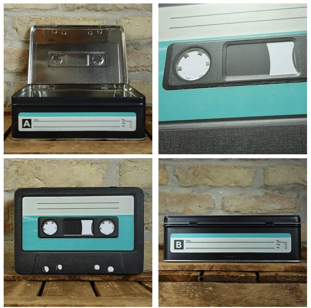 VORRATSDOSE flach etro Wave Retro Cassette - Multicolor, Metall (23/7/16cm) - Nostalgic-Art