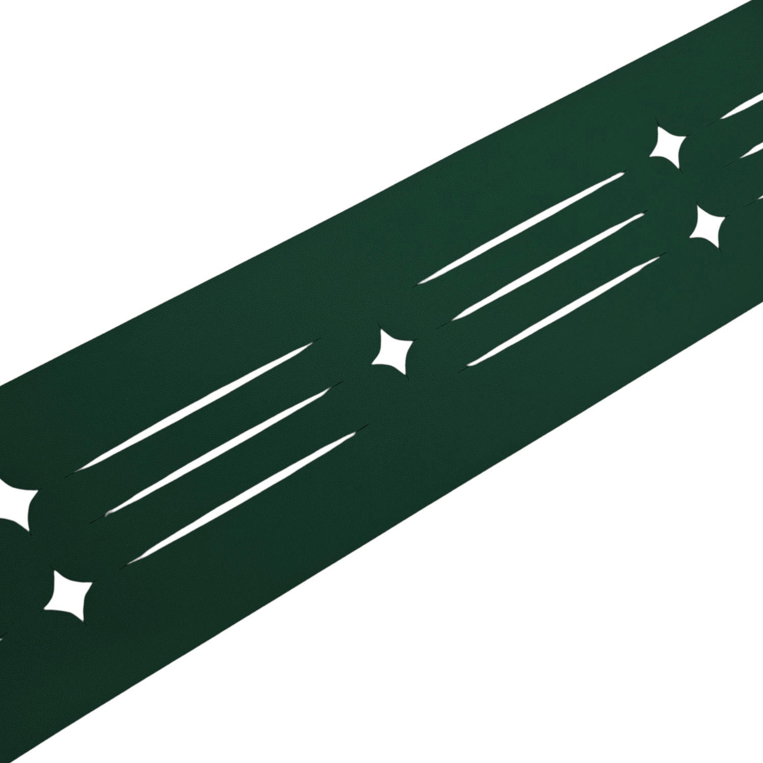 SICHTSCHUTZSTREIFEN Dekor Starline mit Lasermuster für Doppelstabzaun Grün 2,55m - Grün, Kunststoff (255/19cm) - ZAUN|ZU