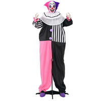 HALLOWEEN-CLOWN DE-42086 beweglich mit Lach-Funktion Pink Lila - Multicolor, Metall (60/173/18cm) - ComfortXL