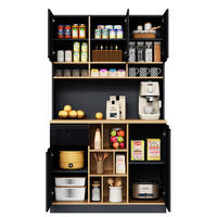 BUFFET 105/45/185 cm schwarz/natur aus MDF mit Stauraum - Schwarz, Holzwerkstoff (105/185/45cm) - OKWISH