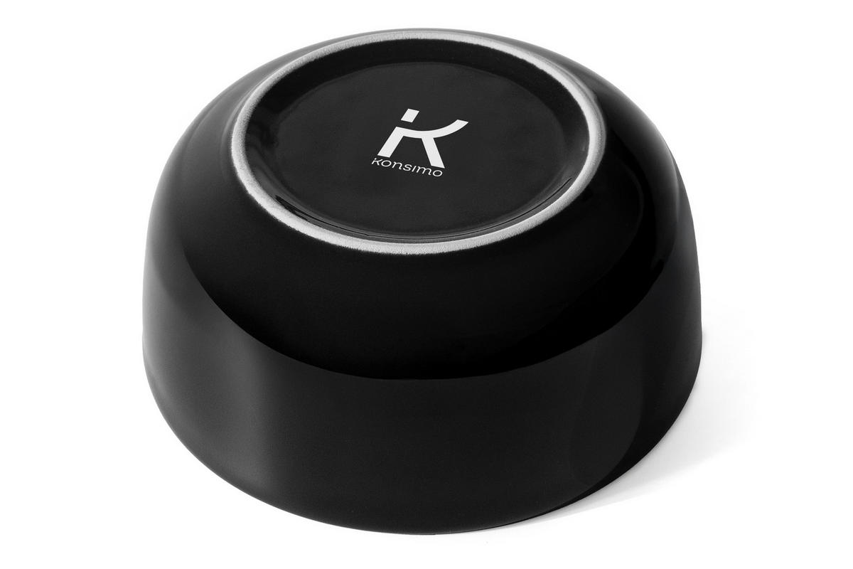 SCHÜSSELL-SET VICTO 6 Personen 6-tlg - Schwarz Hochglanz, Keramik - KONSIMO®