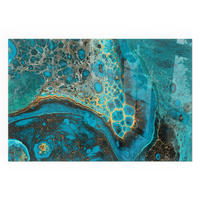 GLASPLATTE für Kamin 120x80 cm - Türkis, Glas (120/80/0.4cm) - TULUP