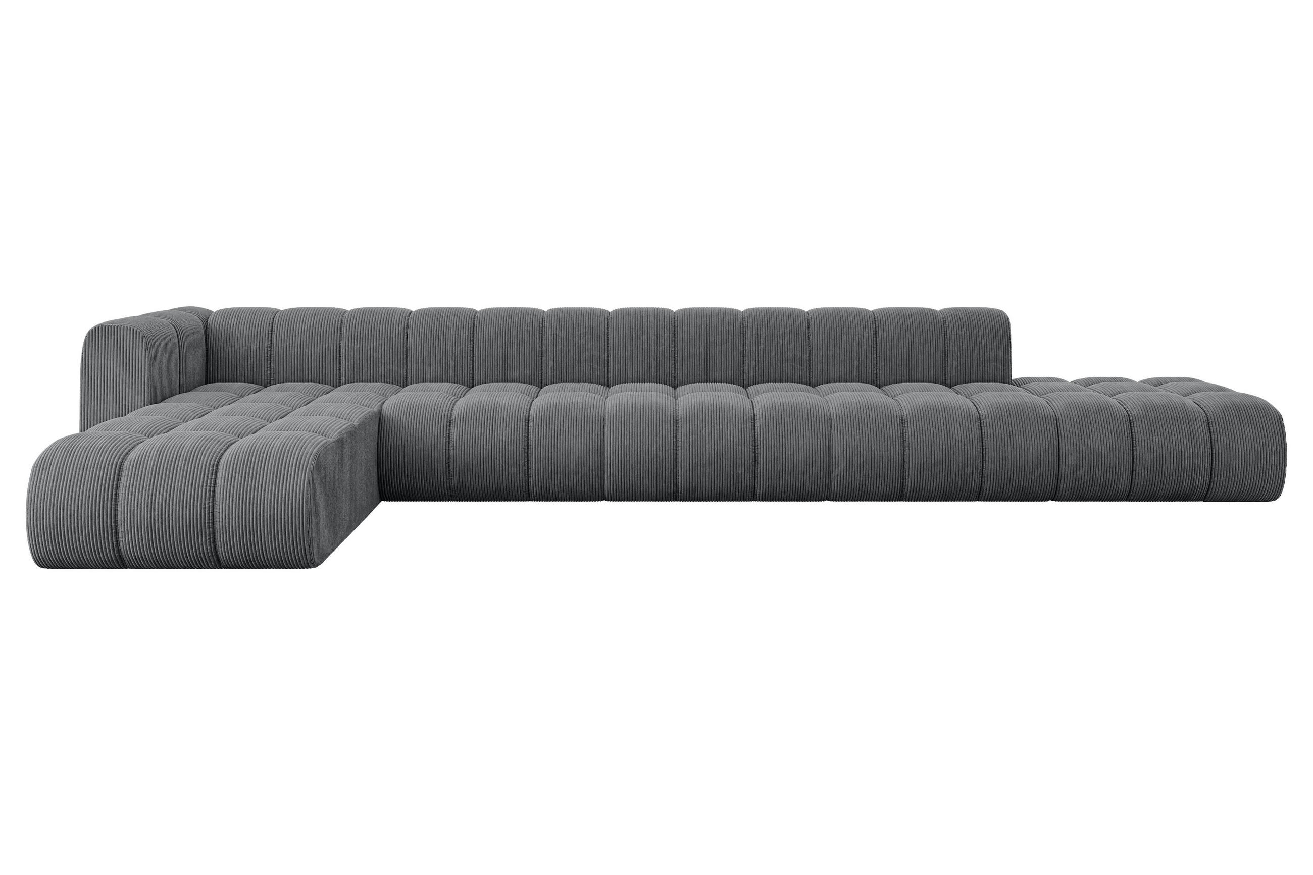 ECKSOFA modulares Sofa Zuvon-L3 - 478x177x70 cm Dunkelgrau - Dunkelgrau, Holzwerkstoff/Textil (478/177cm) - ALTDECOR