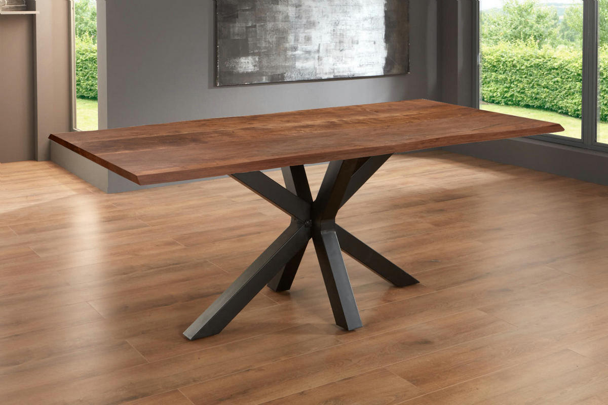 ESSTISCH SPYRO - Schwarz/Braun, Holz/Metall (100/240/76cm) - SAM