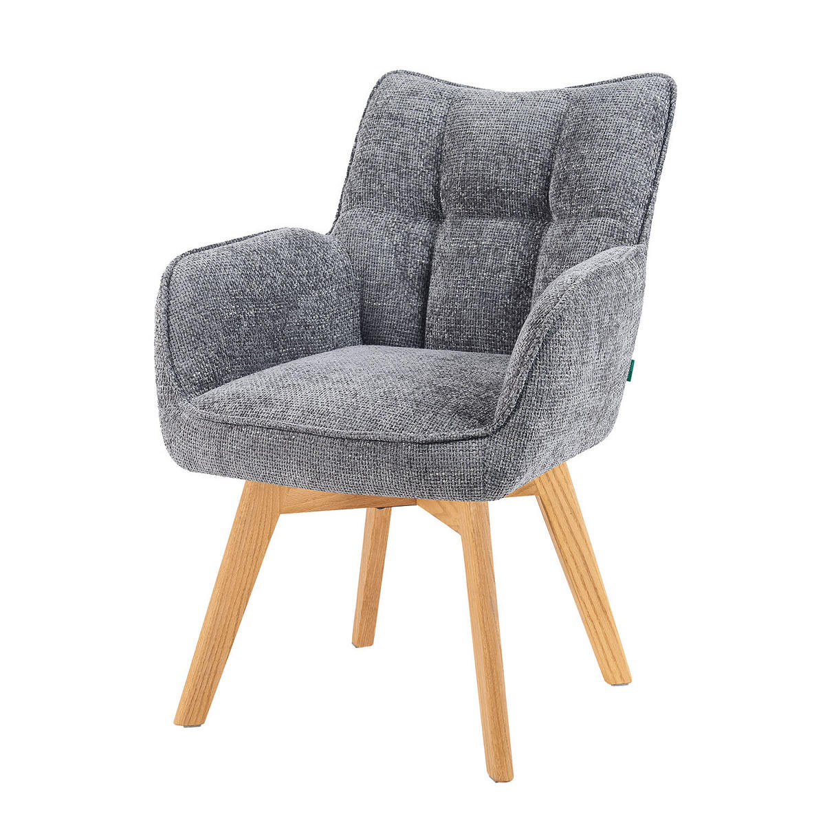 DREHSTUHL Mika-Ella - Honigeiche/Grau, Eichenholz/Holz (59/84/66cm) - DUBI Möbel