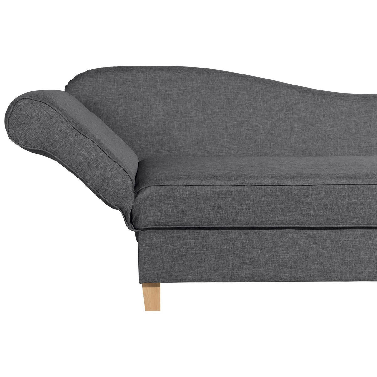 RECAMIERE mit Armteil links klappbar Katia Bezug Flachgewebe Buche natur / graphit - Grau, Kunststoff (190/82/88cm) - 58aufmkessel