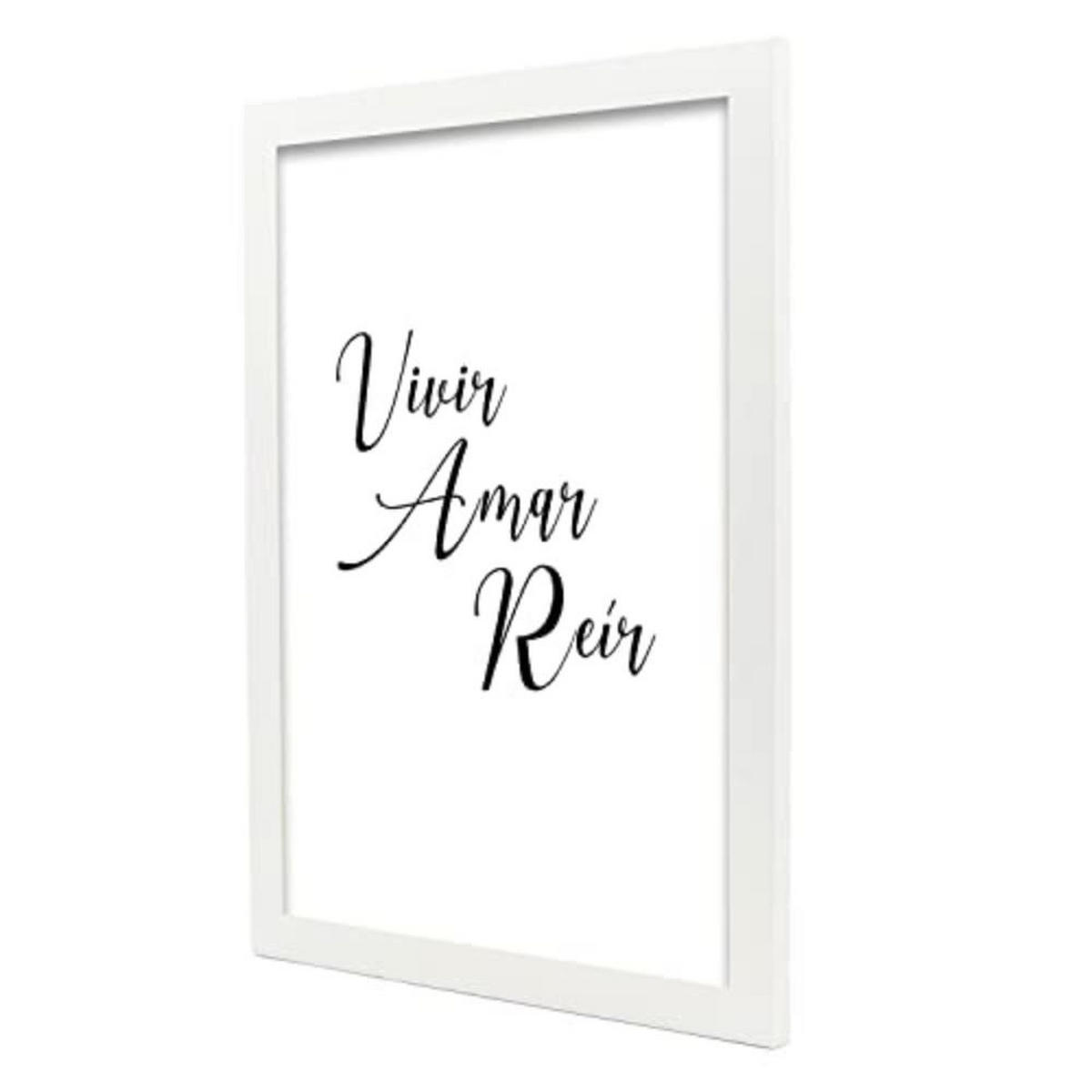 POSTER Set mit 4 Leben TypografieStil A3 Weißer Rahmen - Weiß, Papier (29.7/3cm) - Nacnic