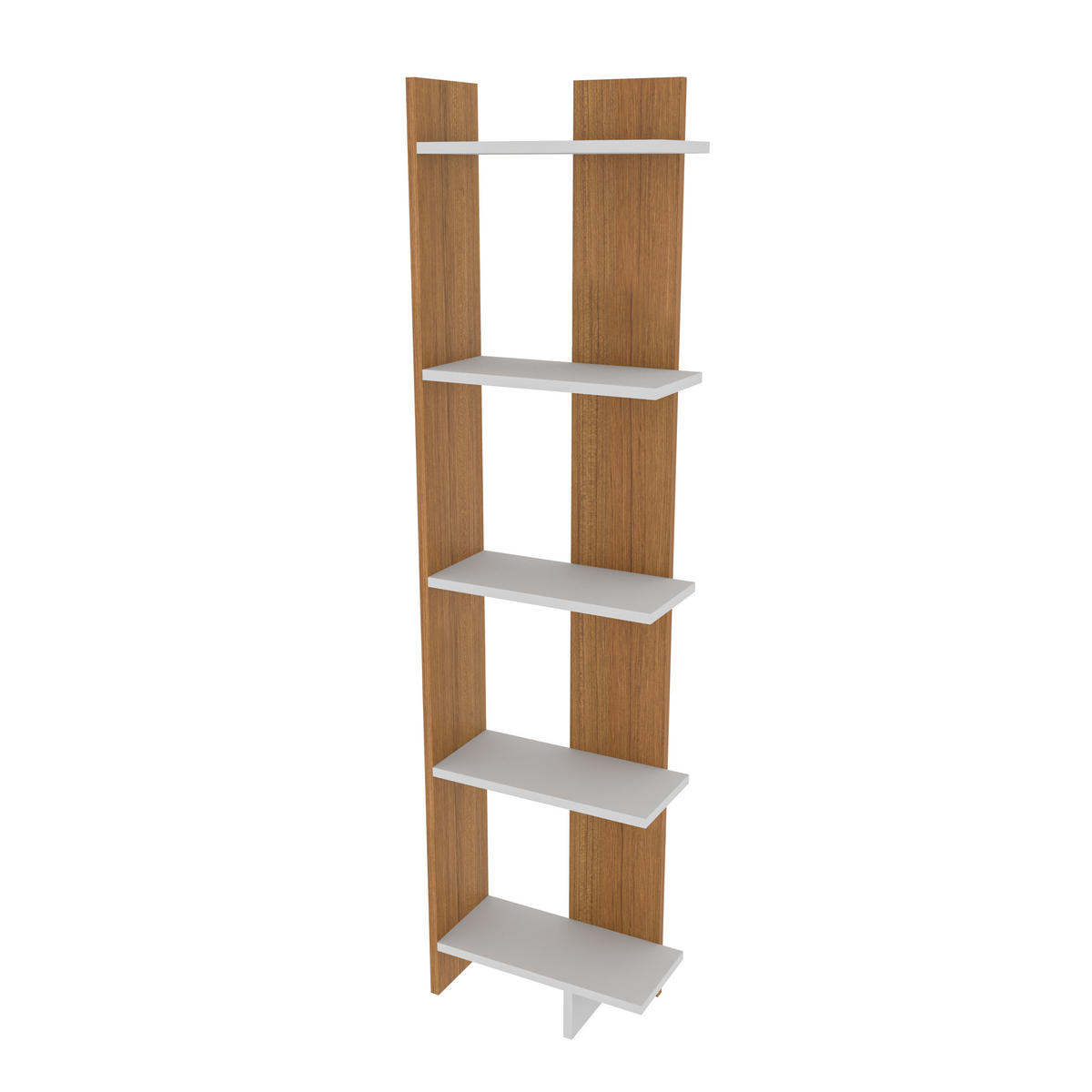 ECKREGAL Alis Weiß Teak - Weiß/Teakfarben, Holzwerkstoff (45/180/21.6cm) - Decorotika