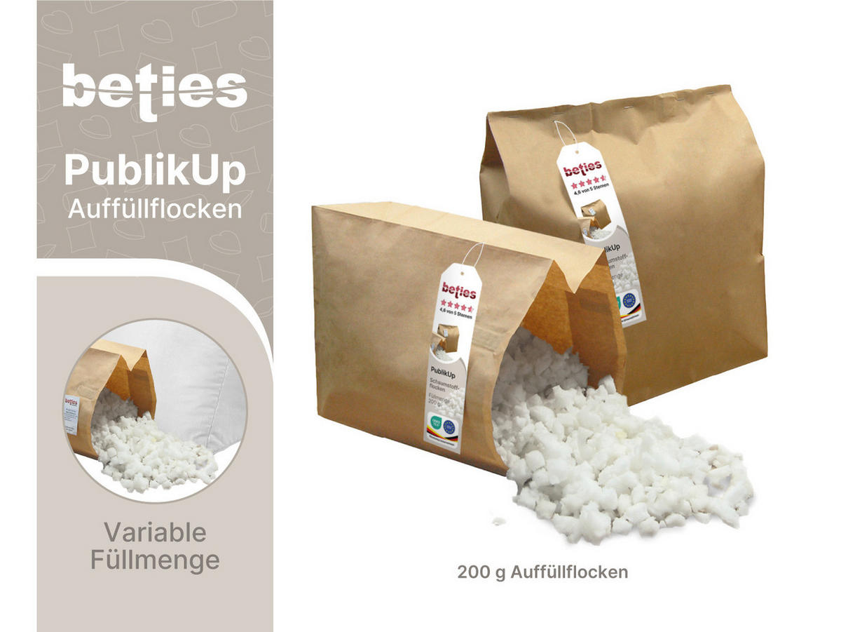 BODEN-/RUNDKISSEN Rund PublikUp gefüllt mit Schaumstoffflocken 60 cm Ø - Weiß, Naturmaterialien/Textil (60cm) - beties Heimtextil