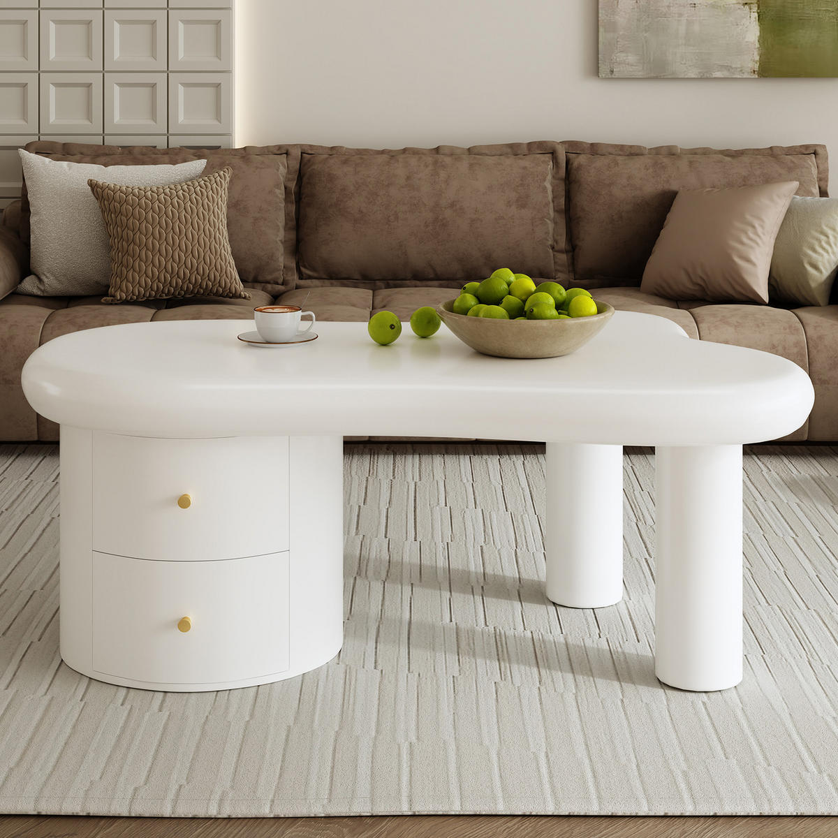 COUCHTISCH Weiß - Weiß, Holzwerkstoff (97/64/42cm)