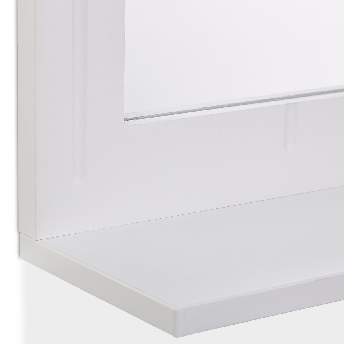 BADSPIEGEL - Weiß, Glas/Holzwerkstoff (40/55/12cm) - Relaxdays