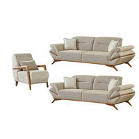 SITZGARNITUR Boston Grau Stellvariante:2+2+1 - Grau, Holz (195/90/100cm) - Villa Möbel