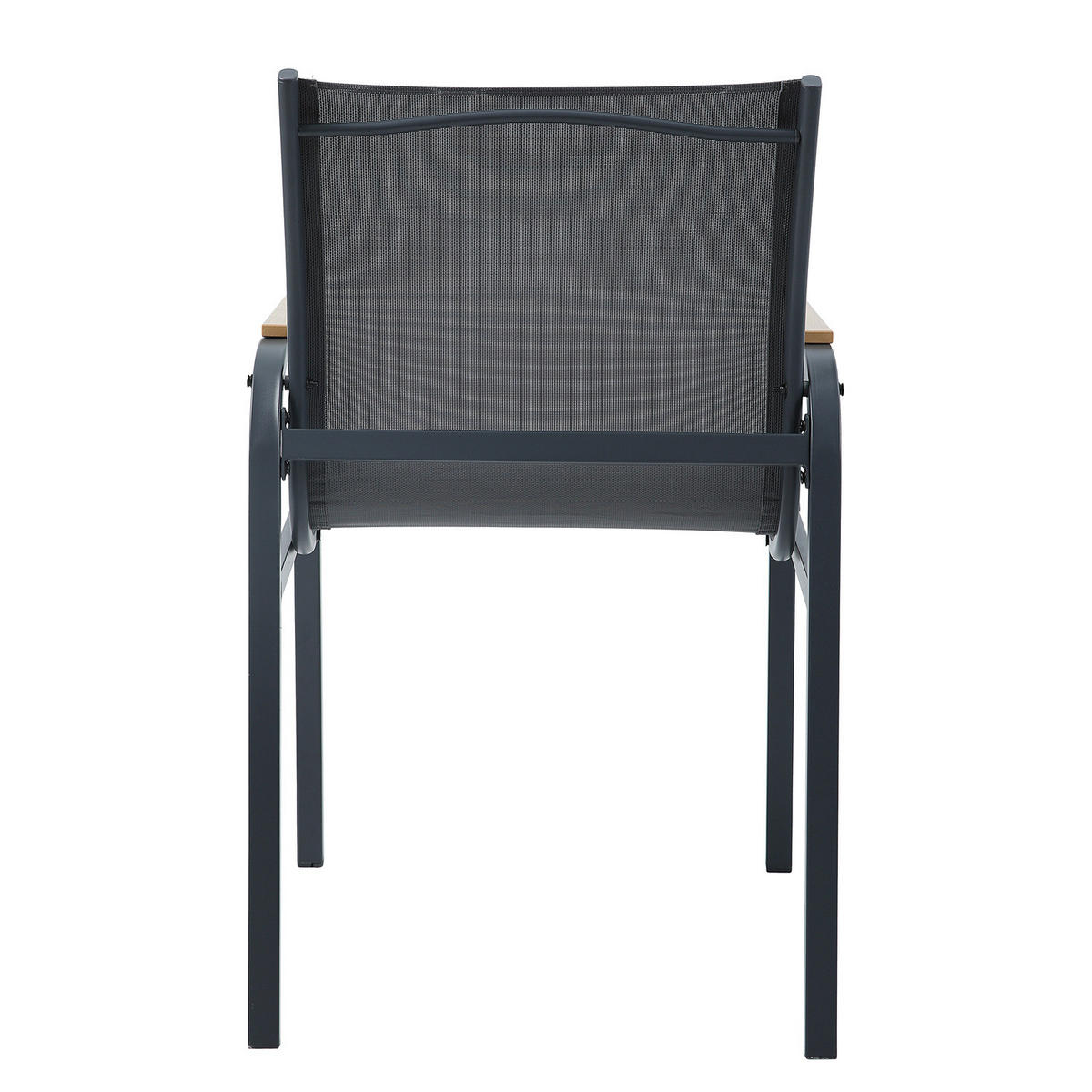 GARTENSTUHL - 2er-Set - Stahl / Olefin - Anthrazit, Textil/Metall (57/91/64cm) - home24