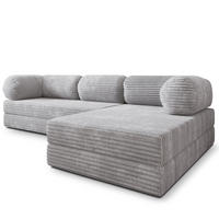 ROHOVÁ SEDAČKA ETERA modulární Boneless pohovka s funkcí spaní, světle šedá TILIA 86 - šedá, textil (270/160cm) - MASSENO