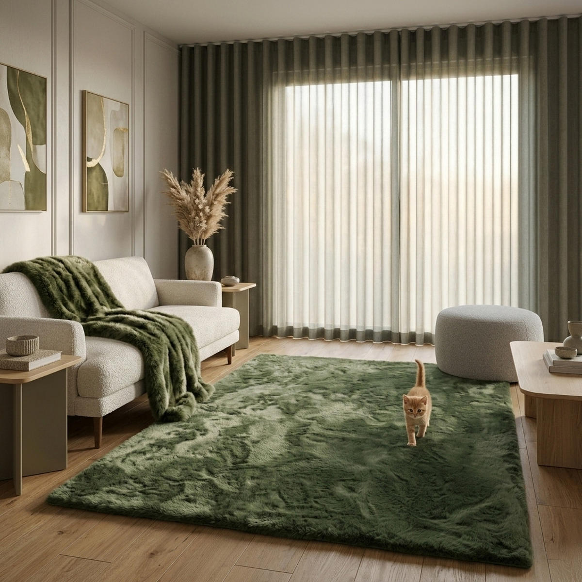 FELLTEPPICH COZY SUPER SOFT 240/340 cm Olivgrün - Olivgrün, Textil (240/340cm) - Consilio Concept