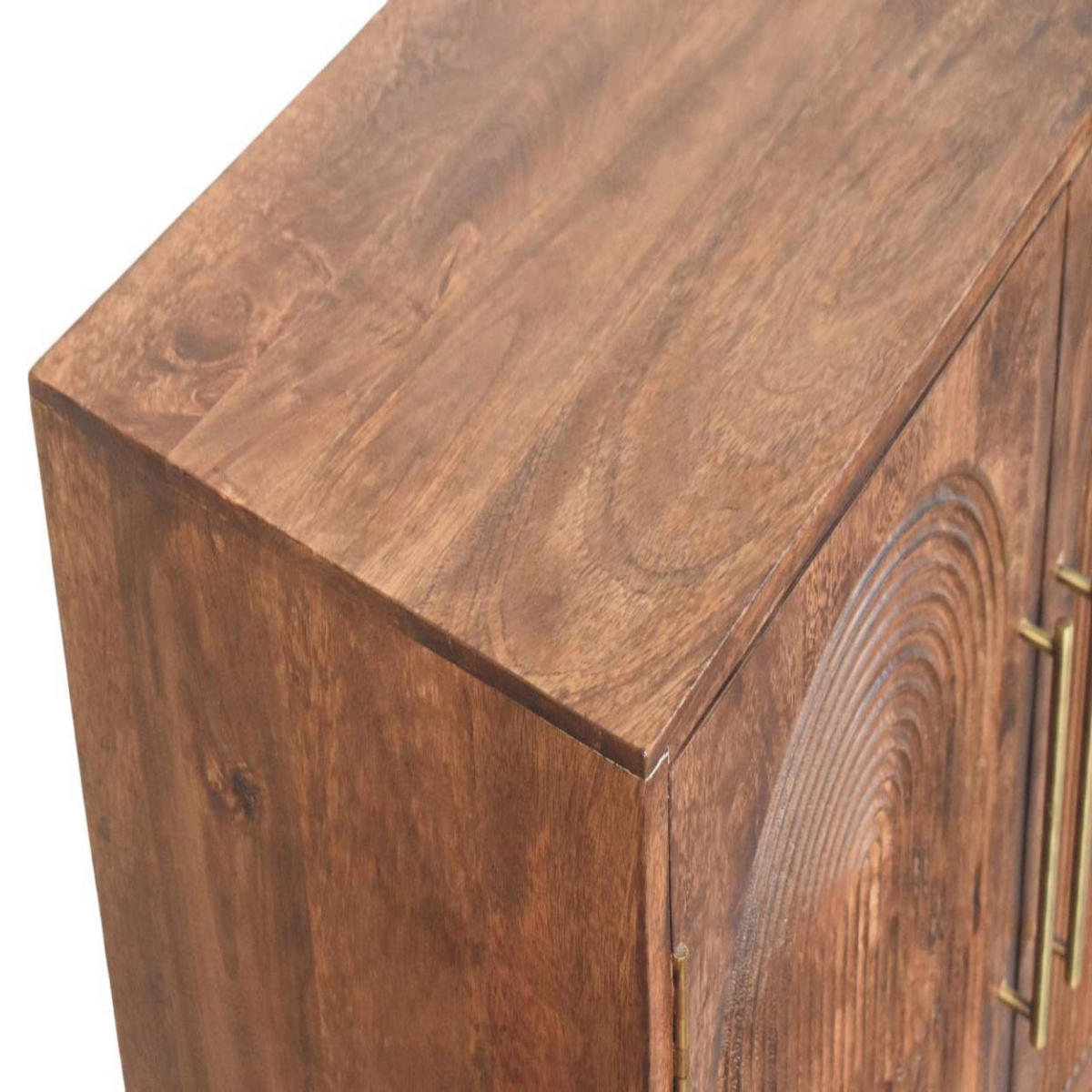 SIDEBOARD mit Roasted-Almond-Finish, 2 Türen, 2 Innenablagen, braun. - Goldfarben/Braun, Holz/Metall (75/71/35cm) - Artisan Furniture