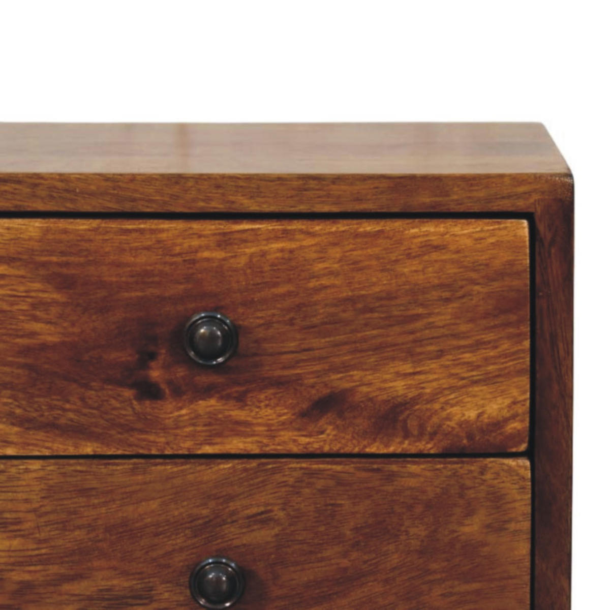 NACHTTISCH Solis, wandmontiert, Braun. - Messingfarben/Braun, Mangoholz/Holz (30/24/35cm) - Artisan Furniture