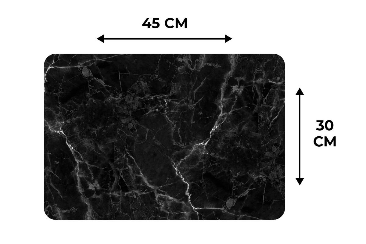 PLATZSETS 6er-Set Marmoroptik - Luxus - Schwarz 45x30 cm Tischset - Anthrazit, Kunststoff (0.3/45/30cm) - MuchoWow