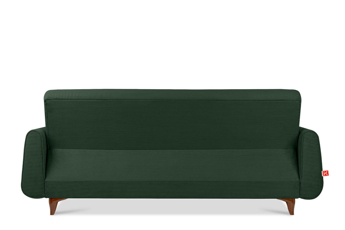 3-SITZER-SCHLAFSOFA GUSTAVO II mit Armlehnen, Dunkelgrün - Dunkelgrün, Holz/Holzwerkstoff (230/98/98cm) - KONSIMO®