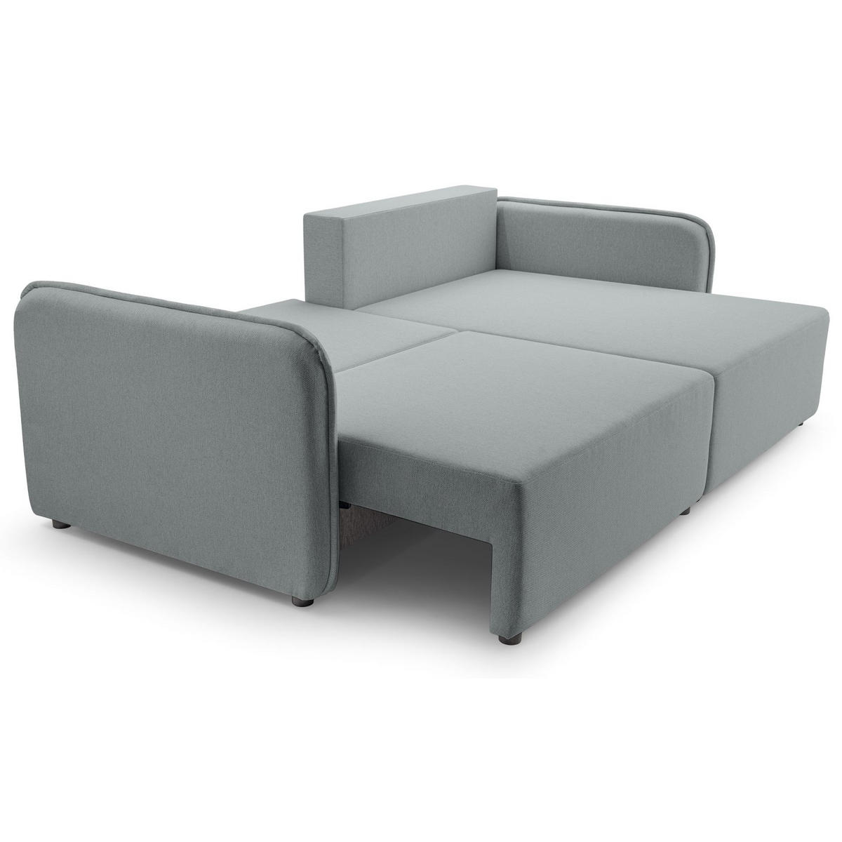ECKSOFA Kassian, Hellgrau Strukturstoff, rechtsseitig - Hellgrau/Schwarz, Kunststoff/Textil (227/147cm) - Selsey