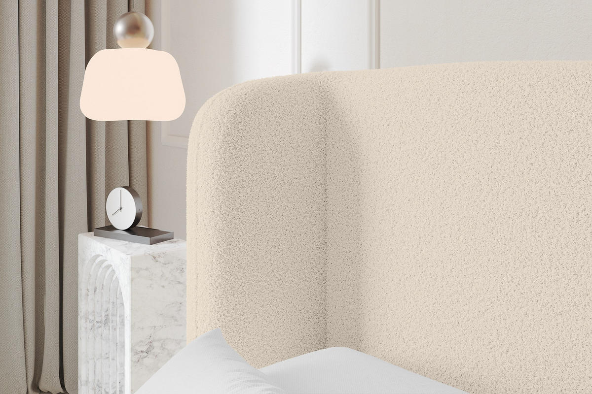 POLSTERBETT mit Bettkasten, Fußteil und Lattenrost, Boxbett ohne Matratze - ESTI-Z 160x200 Dunkelbeige - Cappuccino, Holzwerkstoff/Textil (160/200cm) - ALTDECOR