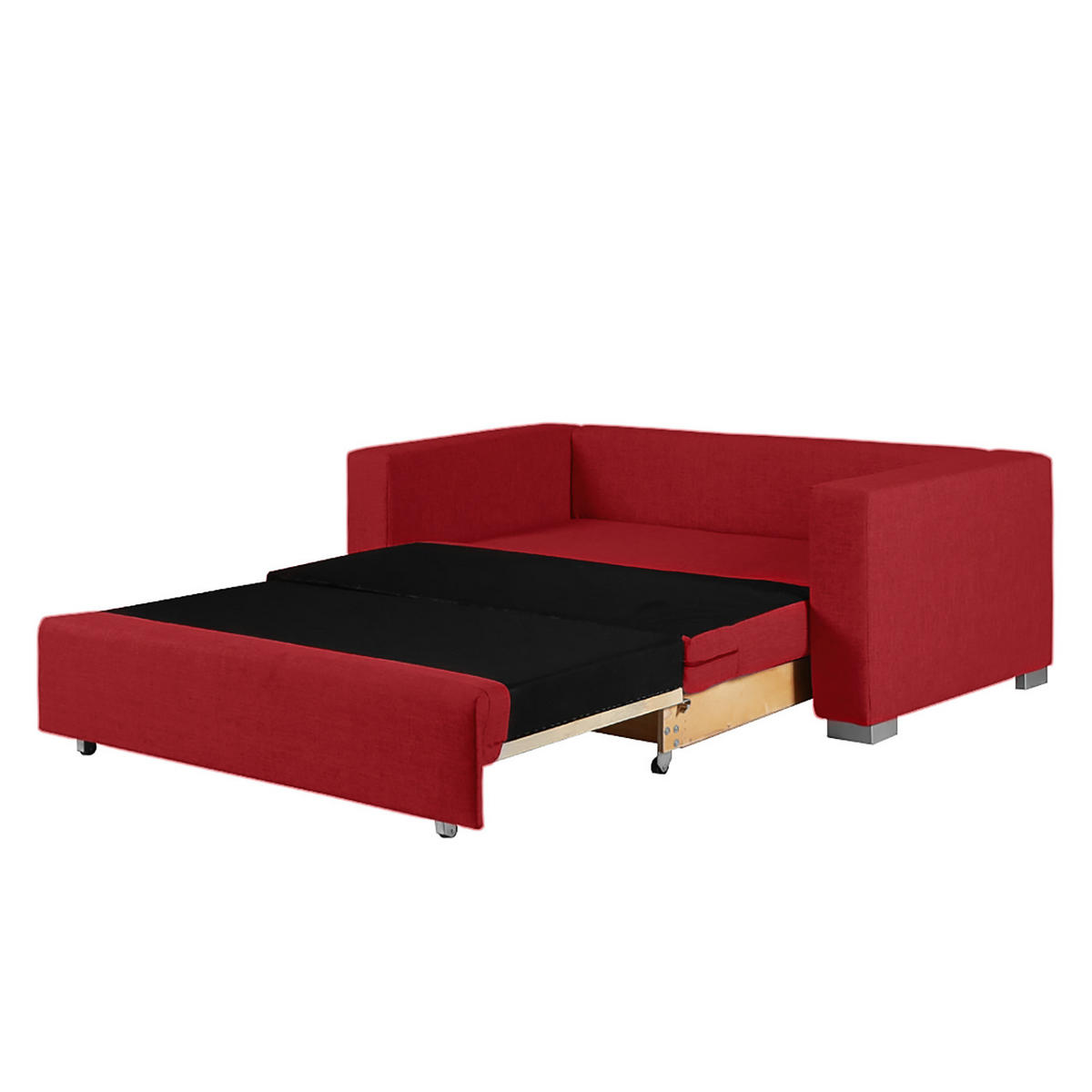 SCHLAFSOFA - Silberfarben/Rot, Textil (173/90/90cm) - home24